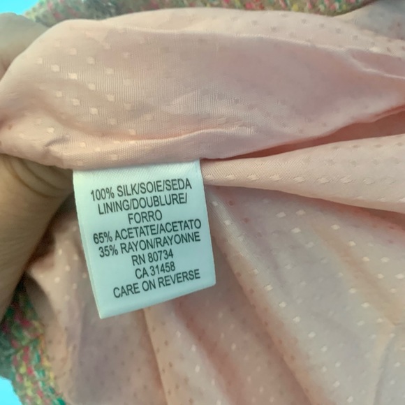 BCBG Maxazaria Pink Silk Tweed Silk Tie Blazer Size XS - Picture 3 of 8